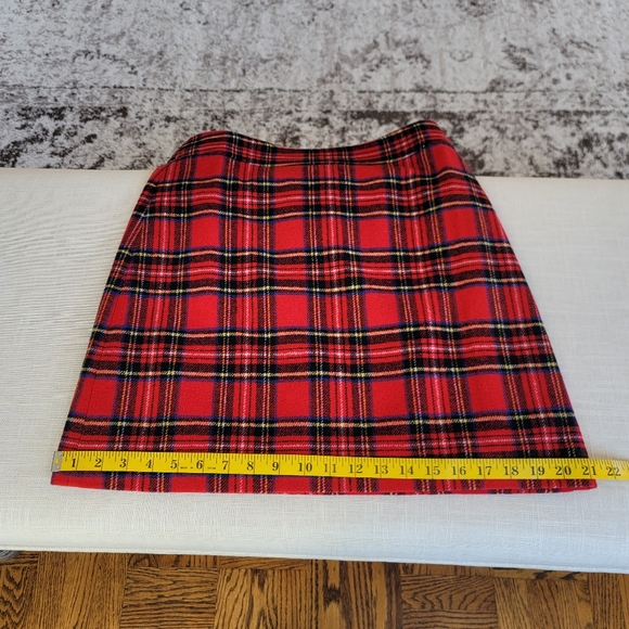 New! J. Crew sz 4 Wool-blend A-line red tartan mini skirt NWT - Picture 11 of 13